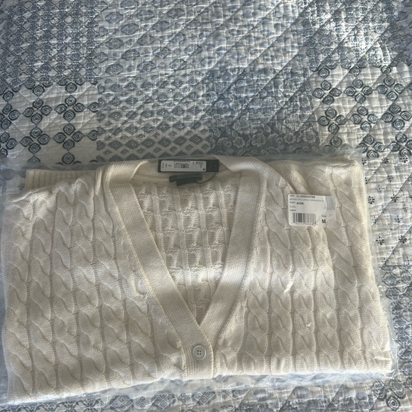 Alice + Olivia Bradford Cable Knit Grandpa Cardigan Ecru - Picture 2 of 12